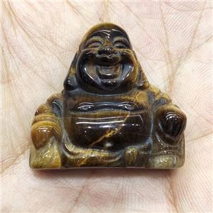 Tiger eye stone Buddha without hole, approx 30mm
