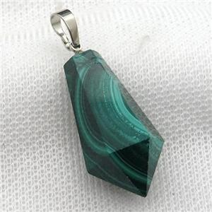 green Malachite pendulum pendant, approx 17-30mm