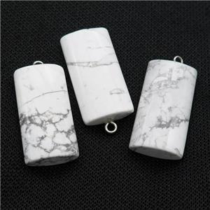 white Howlite Turquoise rectangle pendant, approx 20-40mm