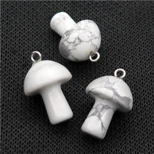 white Howlite Turquoise mushroom pendant, approx 15-20mm