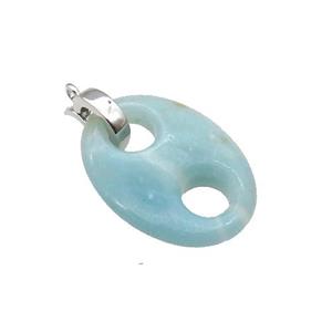 Blue Amazonite Pignose Pendant, approx 18-25mm