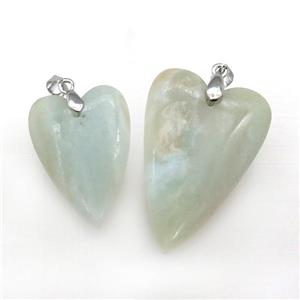 Chinese Amazonite Heart Pendant, approx 20-30mm