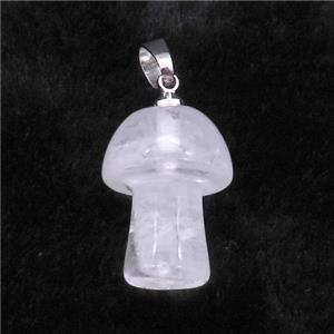 Clear Quartz Mushroom Pendant, approx 15-20mm
