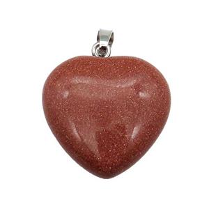Golden Sandstone Heart Pendant, approx 25mm