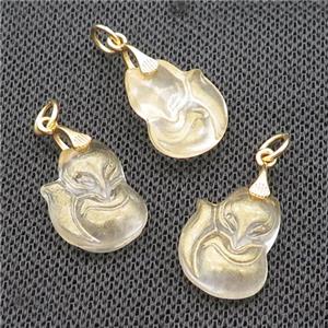 Yellow Acrylic Fox Pendant, approx 13-18mm