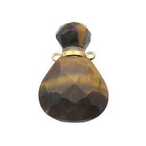 Natural Tiger Eye Stone Perfume Bottle Pendant Yellow, approx 17-24mm