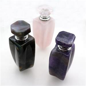 Mix Gemstone Perfume Bottle Pendant, approx 25x30-80mm
