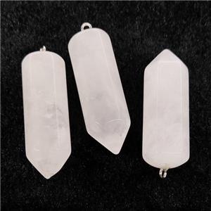 Natural Crystal Quartz Bullet Pendant White, approx 15-45mm