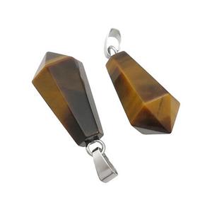 Natural Tiger Eye Stone Teardrop Pendant, approx 13-23mm