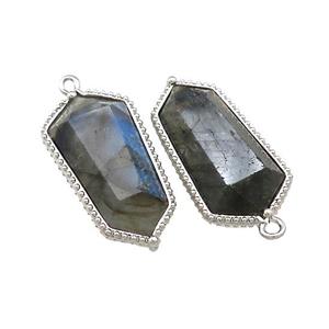 Labradorite Prism Pendant Platinum Plated, approx 14-25mm