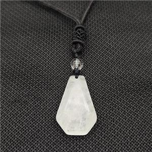 Natural Clear Quartz Necklaces Adjustable Nylon Rope, approx 18-30mm