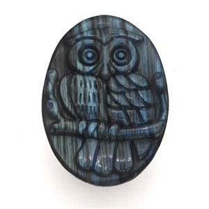 Labradorite Owl Pendant, approx 32-45mm