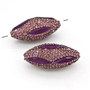 Clay Rice Beads Pave Rhinestone Red Crystal Glass, approx 16-35mm