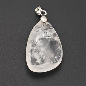 Natural Clear Quartz Teardrop Pendant, approx 18-30mm