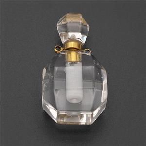 Natural Clear Quartz Perfume Bottle Pendant, approx 20-35mm