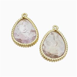 Natural Lt.purple Amethyst Teardrop Pendant Gold Plated, approx 14.5-20mm