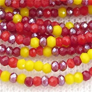 mix Jadeite Glass beads, faceted rondelle, approx 2.5mm