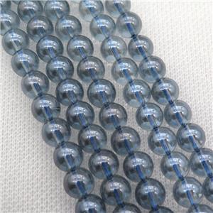 round grayblue Crystal Glass Beads, approx 8mm dia