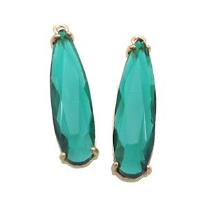 Green Crystal Glass Teardrop Pendant, approx 8-30mm