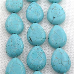 Magnesite Turquoise beads, teardrop, approx 15-20mm