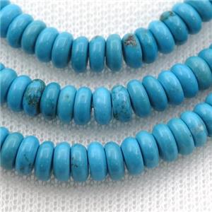 Magnesite Turquoise rondelle beads, approx 3x6mm