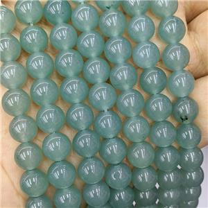 green Spong Jade Beads, round, approx 10mm dia