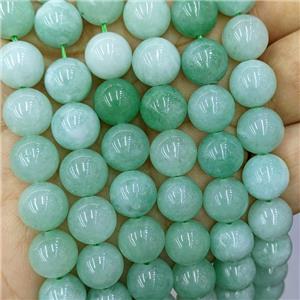 green Spong Jade Beads, round, approx 14mm dia