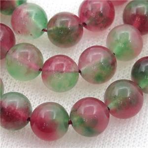 Dichromatic Spong Jade Beads, round, approx 8mm dia