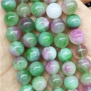 round Jade Beads, green, dye, approx 10mm dia
