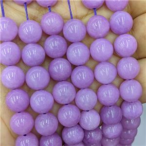 Lavender Spong Jade Beads Smooth Round, approx 14mm dia