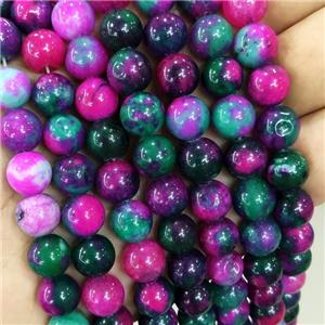 Jade Beads Multicolor Dye Smooth Round, approx 10mm dia