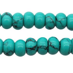 green synthetic Turquoise rondelle beads, approx 5x8mm
