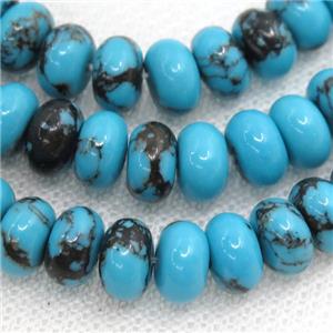 blue Assembled Turquoise rondelle beads, approx 4x6mm