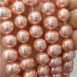 Pink Pearlized Shell Potato Beads, approx 13-16mm