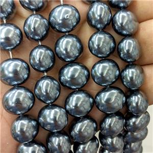 Blackgray Pearlized Shell Potato Beads, approx 13-16mm