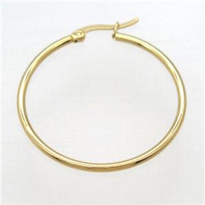 stainless steel Hoop Earrings, gold plated, approx 40mm dia
