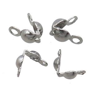 raw stainless steel calotte BeadTips, approx 3-6mm