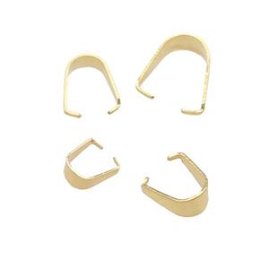 stainless steel pinch bail, gold plated, approx 3-6mm