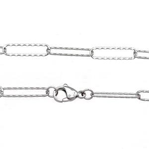 Raw Stainless Steel Necklace Chain, approx 5.5x20mm, 50cm lengthth