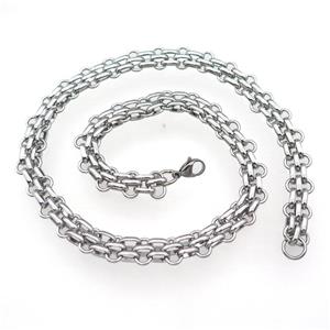 Raw Stainless Steel Necklace, approx 11mm, 52cm length