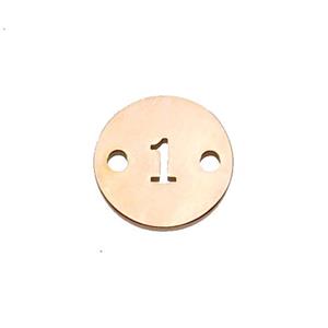 Stainless Steel Circle Number1 Connector Rose Gold, approx 10mm dia