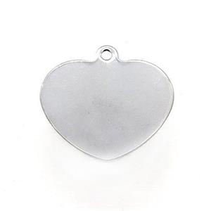 Raw Stainless Steel Heart Pendant, approx 25mm