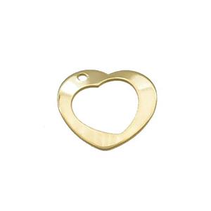 Stainless Steel Heart Pendant Gold Plated, approx 21mm