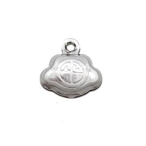 Raw Stainless Steel Charm Pendant, approx 7-10mm