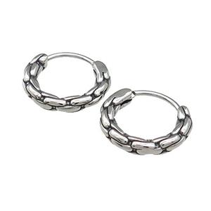 Stainless Steel Hoop Earrings Antique Silver, approx 15-16mm