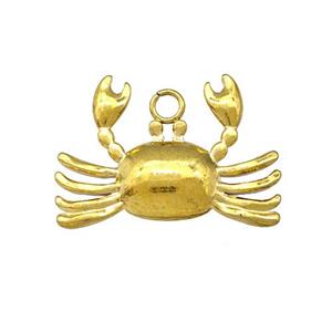 Stainless Steel Crab Charms Pendant Gold Plated, approx 18-24mm