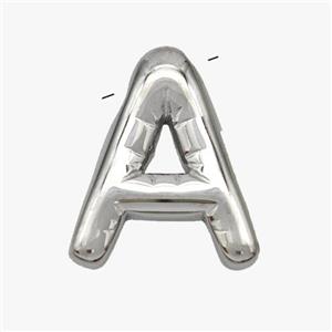 Raw Stainless Steel Letter-A Pendant, approx 15-18mm