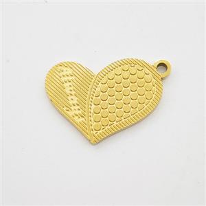 Stainless Steel Heart Penant Alway Love Gold Plated, approx 11-15.5mm