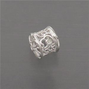 Sterling Silver Beads Tube Hollow, approx 8mm