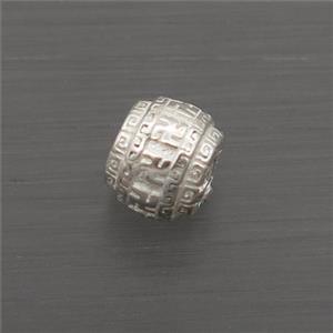 Sterling Silver Beads Rondelle Buddhist, approx 5mm